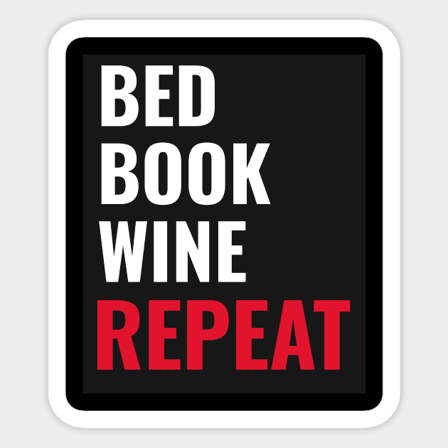 Bed Book Wine Repeat Sticker by ILT87